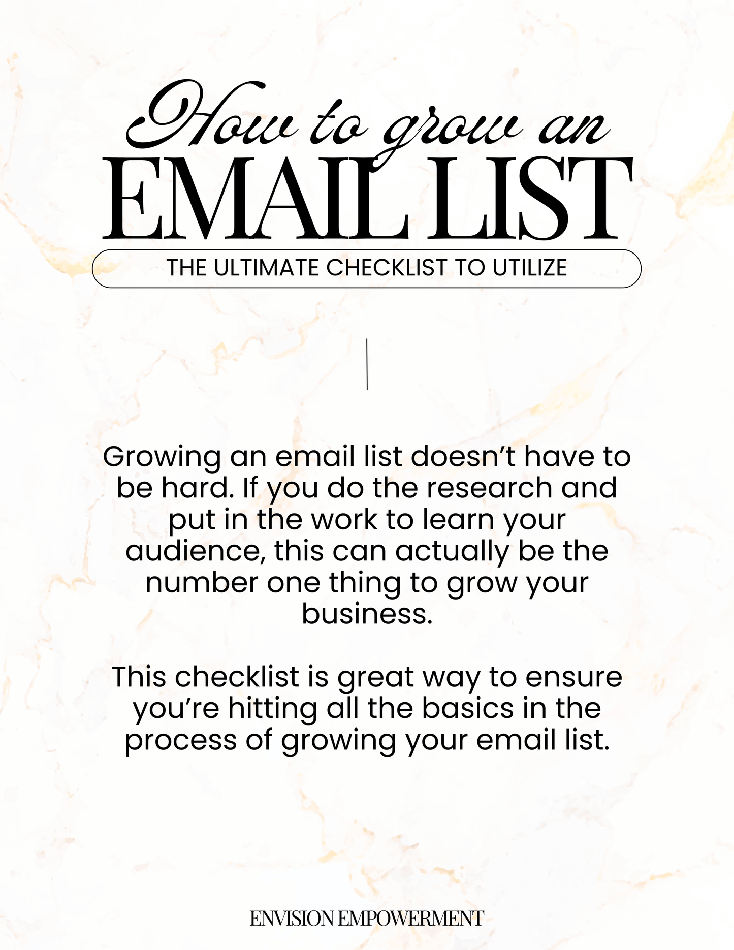 How To Grow An Email List | FREE Digital Checklist