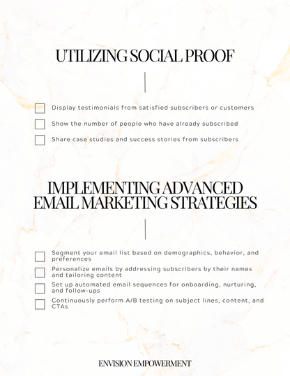 How To Grow An Email List | FREE Digital Checklist
